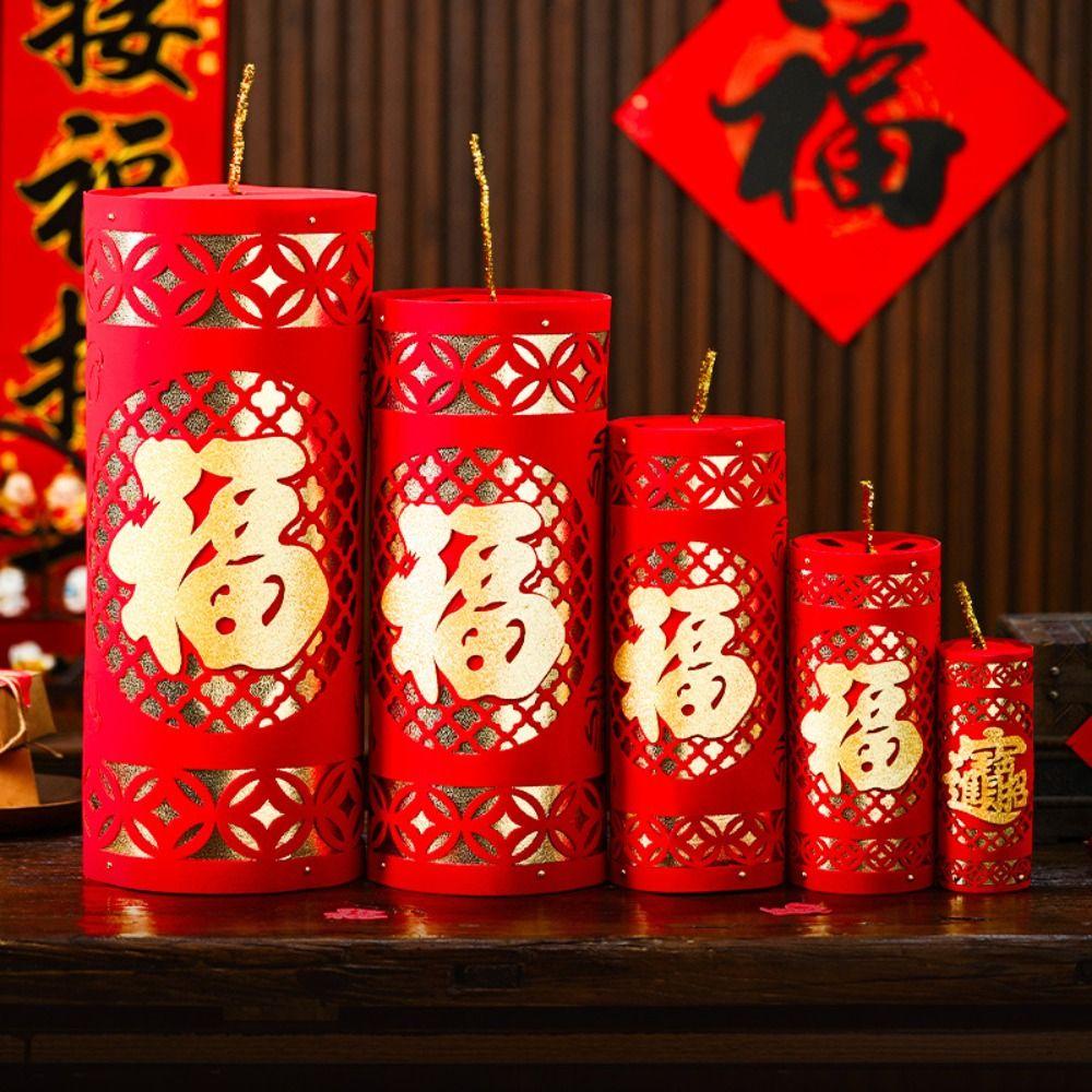 1 Pair Firecracker New Year Decorations Realistic Traditional Spring Festival Firecracker Ornaments 2025 Good Luck