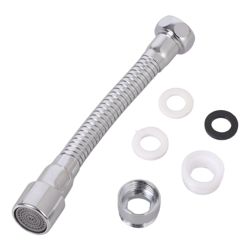 

Stainless Steel Faucet Adapter 360 Rotating Sprayers Head Extension Hose for Kitchen Bathroom Water Flows Daily Use 16