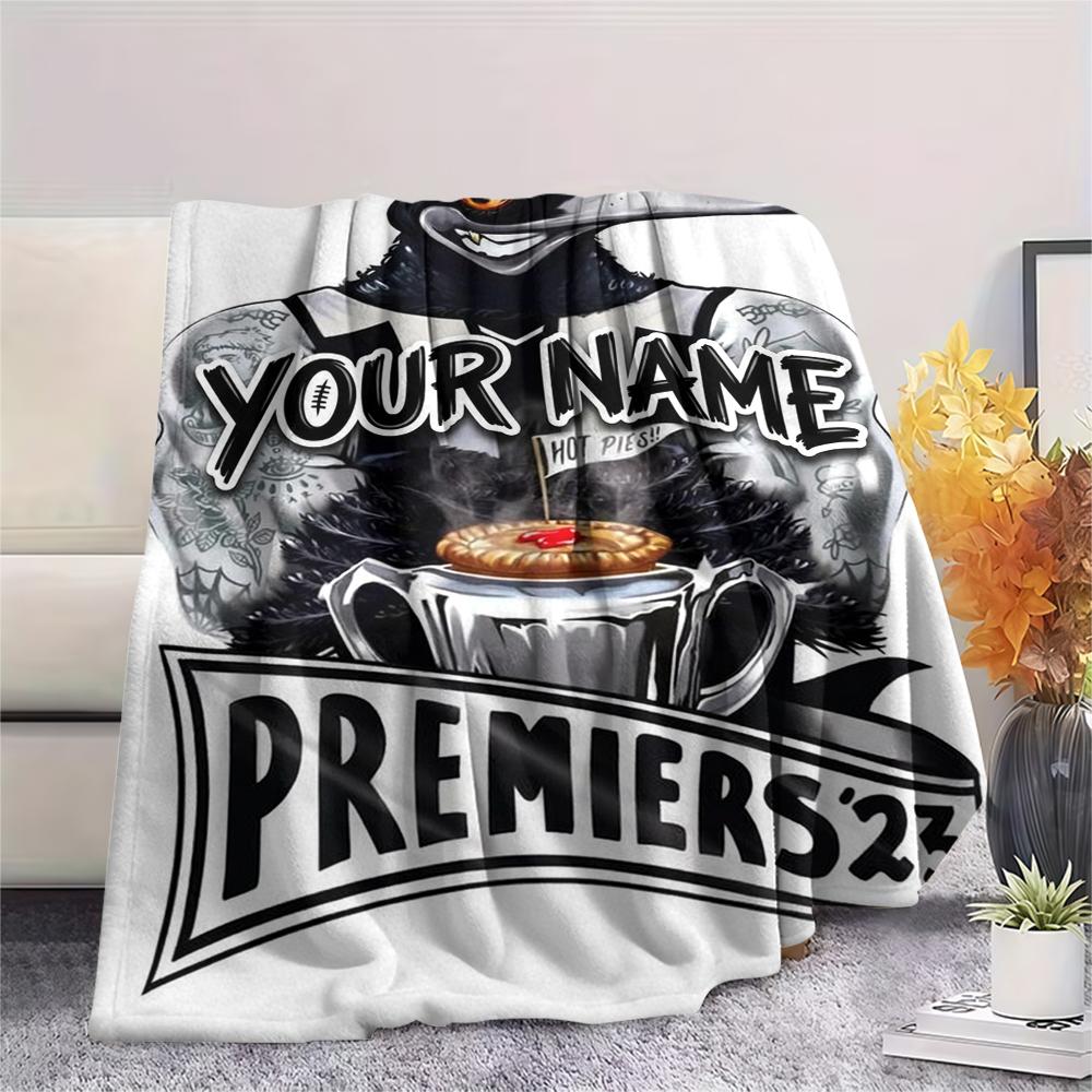 1PC Custom Name Collingwood Patterned Flannel Blanket Suitable For All Seasons for Home Decor Warmth and Comfort Gifts Holiday Present