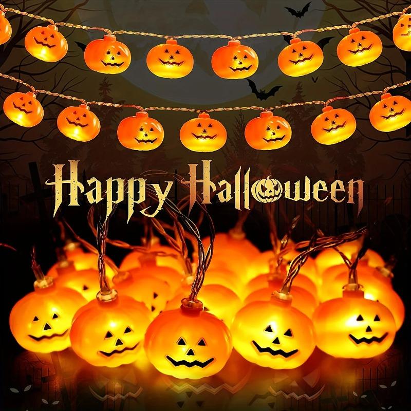 1pc, 10/20 Led Halloween Light String, Battery Powered, Halloween Pumpkin Lantern, Party, Yard, Garden Halloween Decoration