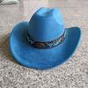 Suede Cowboy Hat Men And Women Curled Brim Western Cowboy Hat Solid Color Classic Hat  Cowboy Hat  Chapeau Homme