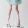 Women Japanese Ballet Sheer Mesh Pantyhose Stockings Crisscross Pattern Cute Ribbon Bowknot Fishnet Tights Leggings
