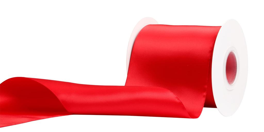 Width Double Face Satin Ribbon 25 Yards Ribbon Set for Party Wedding and Crafts [Ribbonilux] 10.16cm (250-Red), Decoration, Sewing,