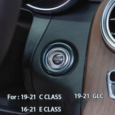 For Mercedes Benz GLC C E Class W213 W205 X253, Car Ignition Device One Button Start Stop Switch Buttons Ring Frame Cover