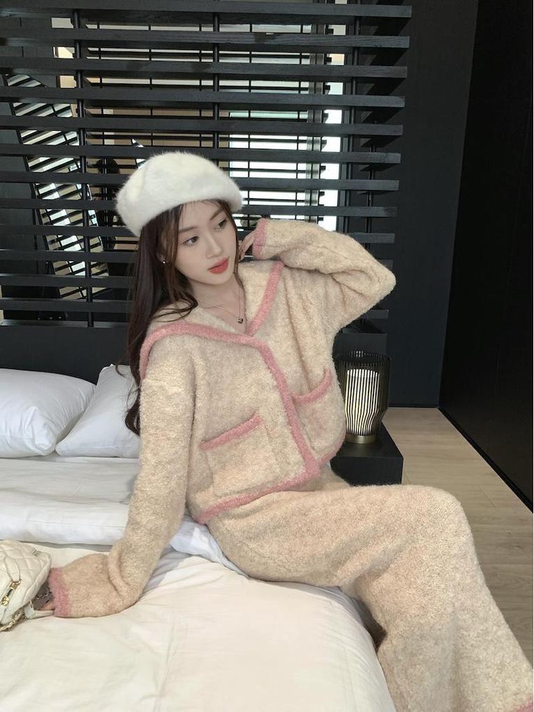 Women's Sweet Spring/Fall High-Waisted Knit Cardigan & Mid-Length Skirt Set