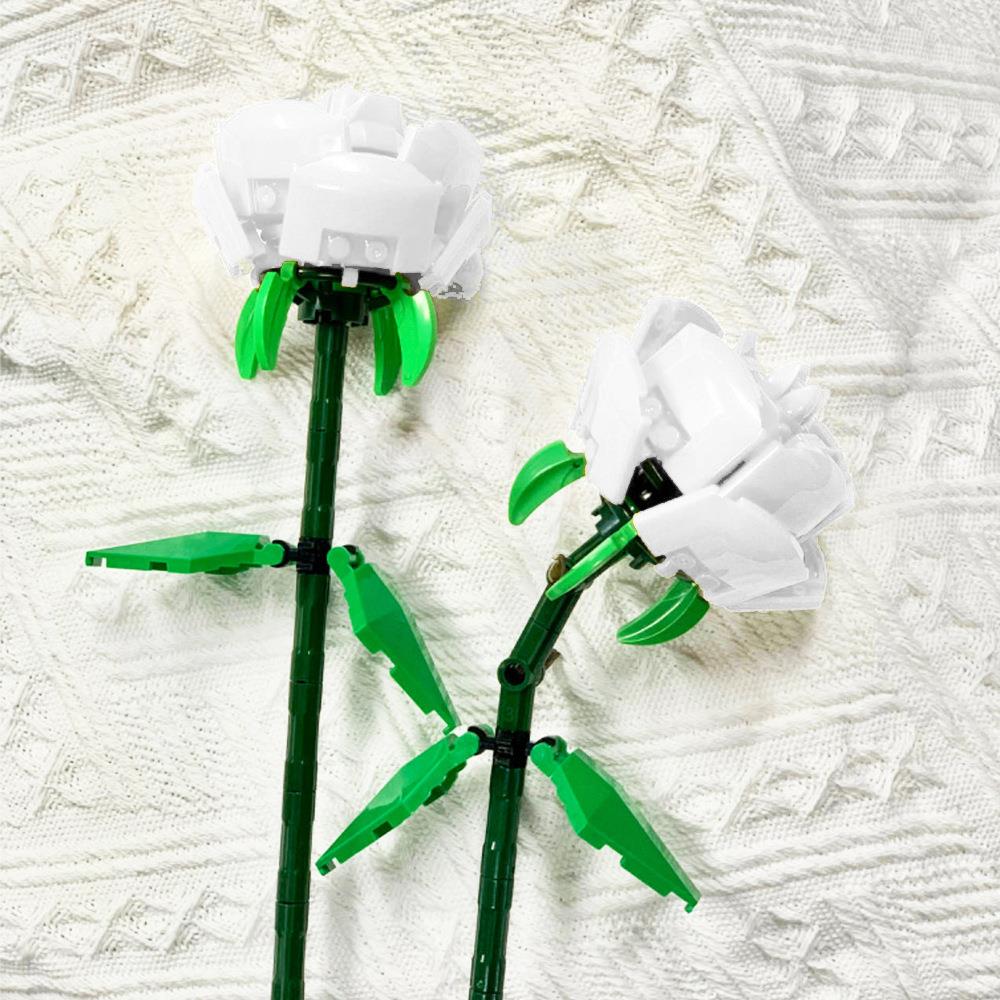 Kalıcı Buket Lale Çiçeği Yapı Taşı 3D Model Ev Dekorasyonu Bitki Saksıda Montaj Tuğlaları Sevgililer Günü Çocuk Hediyeleri