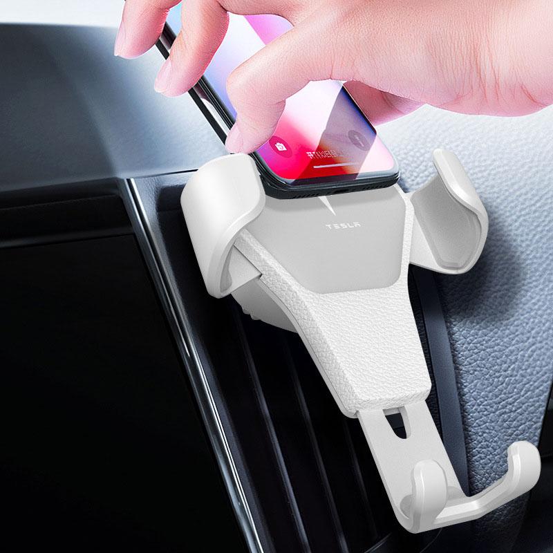1Pcs Gravity Car Phone Holder Bracket Air Clip Mount Stand Accessories For Tesla Model 3 Model S Model X Model Y Roadster Performance