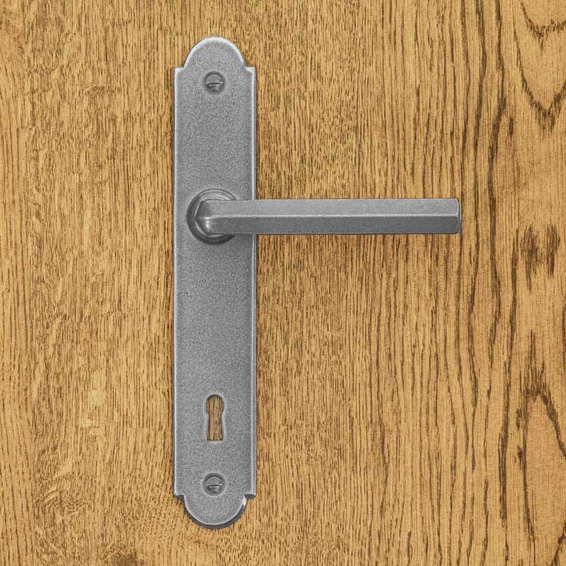 ALBA Door Handle with Key Plate 90mm STEEL