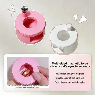 Ímã Rotativo para Unhas Cat Eye Efeito Vidro com Luzes Amplas Magnético Automático Multifuncional para Nail Art em Esmalte em Gel