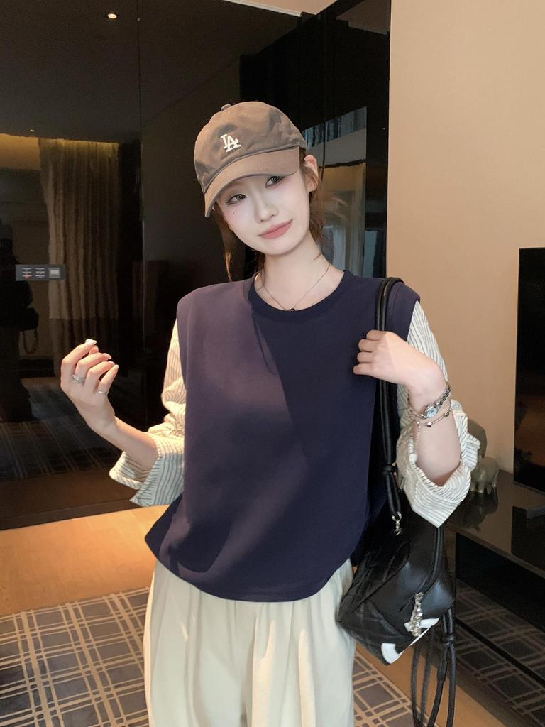 Autumn Women's Casual Korean Striped Two-Piece Design Shirt - Versatile and Loose Fit