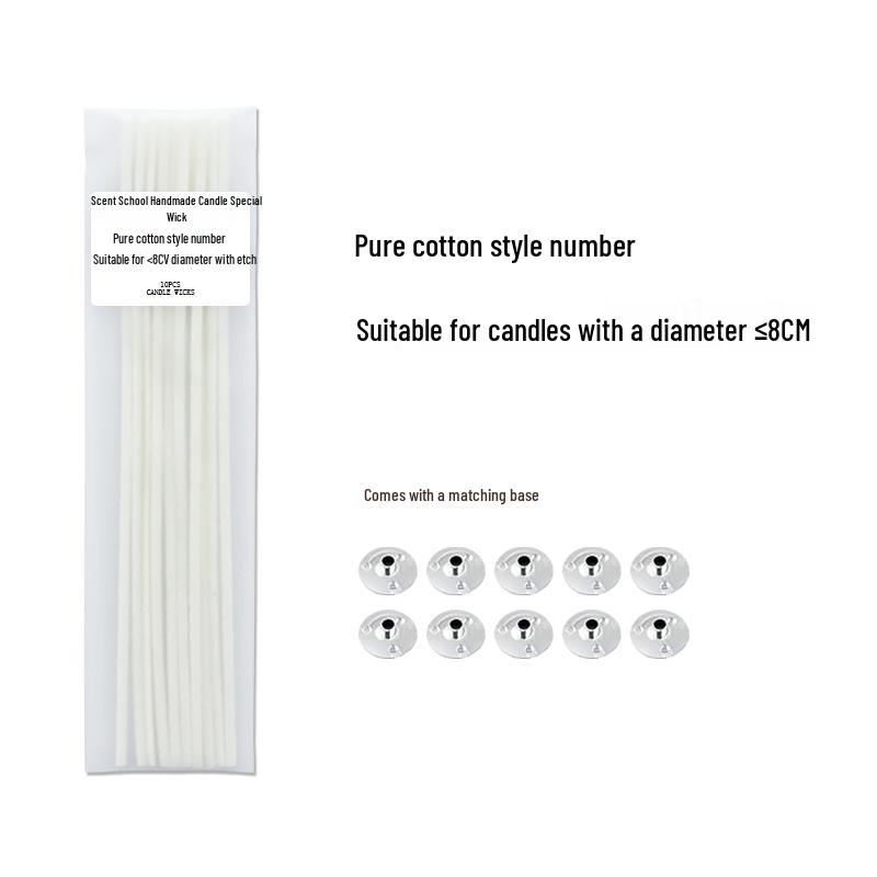 Smokeless Cotton Candle Wicks with Holders - DIY Handmade Over-Waxed Wicks