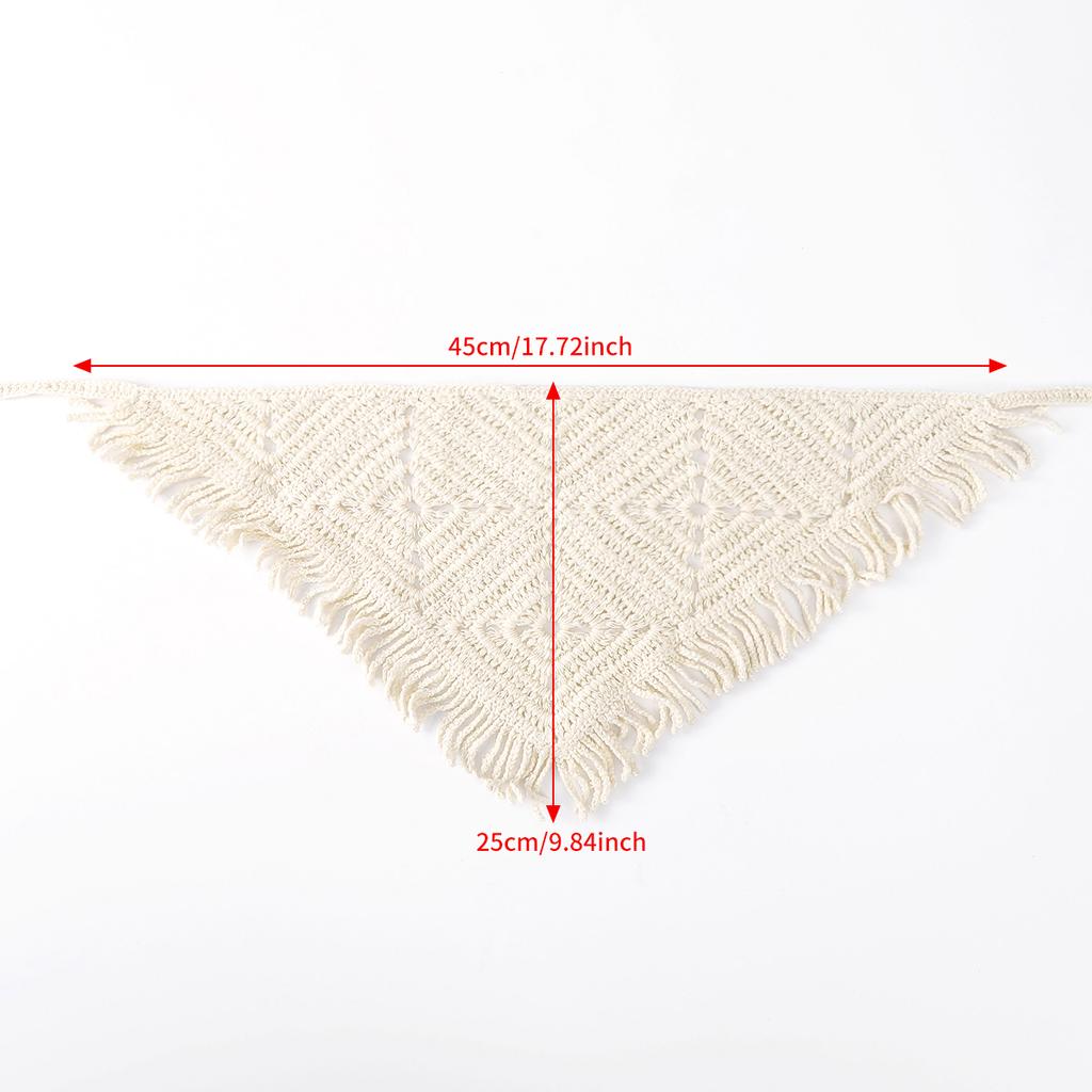 Knitted Tassel Triangle Scarf Ladies Crochet Pastoral Retro Hair Accessories Bandana Headbands For Women Girls French Hair Bands