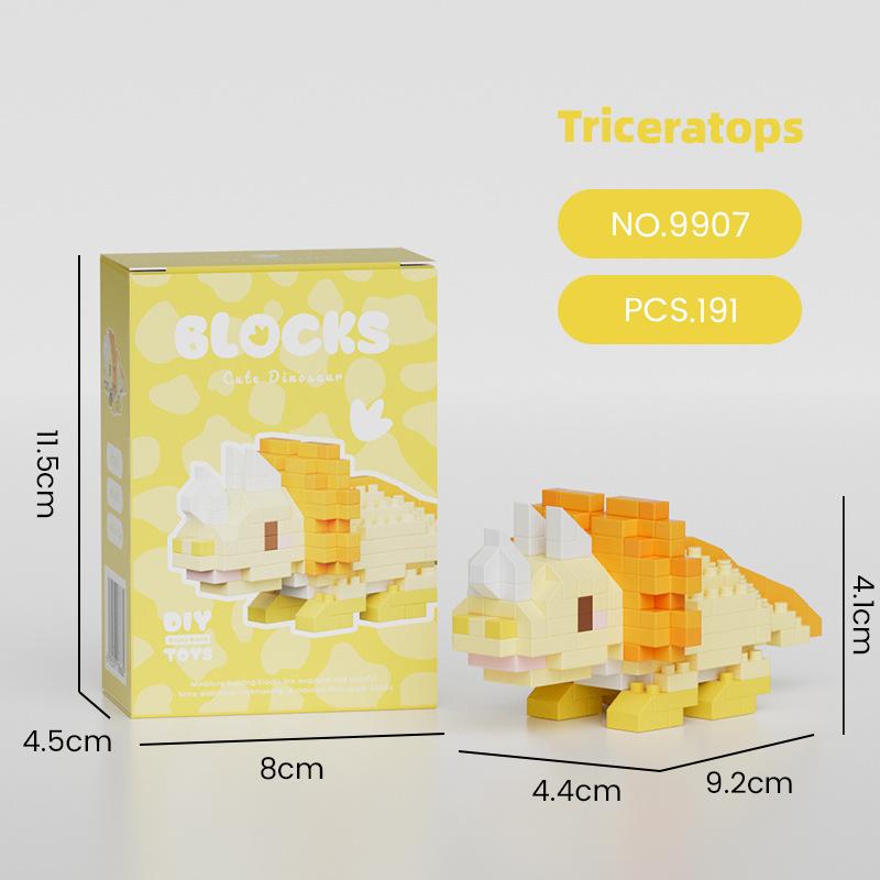 Micro Particle Assembled Building Blocks Leisure Educational Toys 9903-9908 Small Dinosaur Animal Series