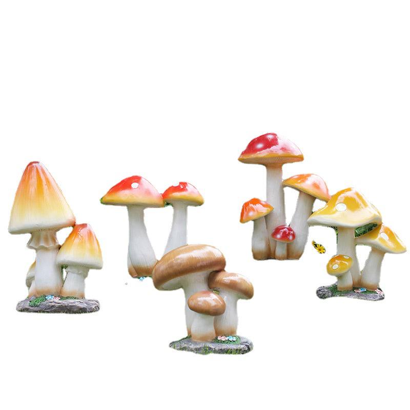 Resin Mushroom Ornaments for Outdoor Garden and Lawn Decor