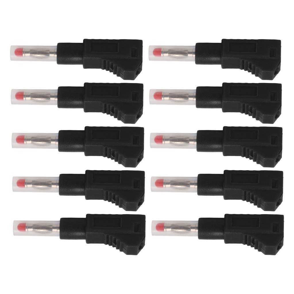 10PCS Telescopic Banana Plugs 4mm CAT II 600V 32A PE Sheath for Industrial Security 3C Digital EquipmentBlack