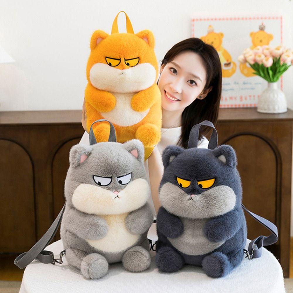 Phone Bag Cat Plush Backpack Animals Cartoon Plush Schoolbag Little Cat Doll Shoulder Bag Girls