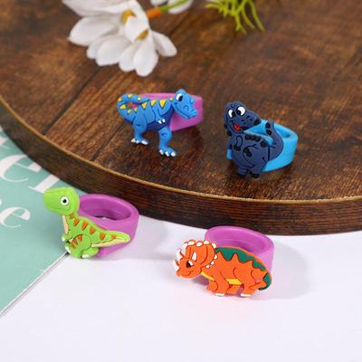 Kinder Dinosaurier Festival Ring Spielzeug - Weiches Gummi Party Geschenk