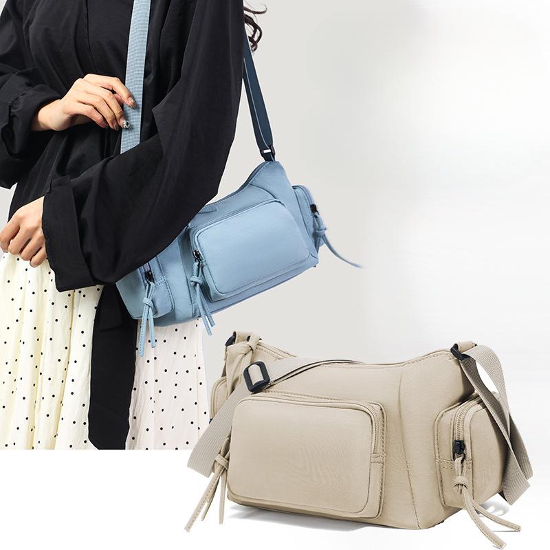 Spring Fashion Shoulder Bag Nylon Simple All-in-one Tote Multi-pocket Casual Commuter Crossbody Bag