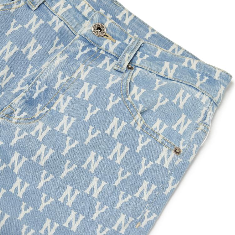 New MLB New York Yankees Jeans Women's Light Blue 3FDPM0521-50BLL