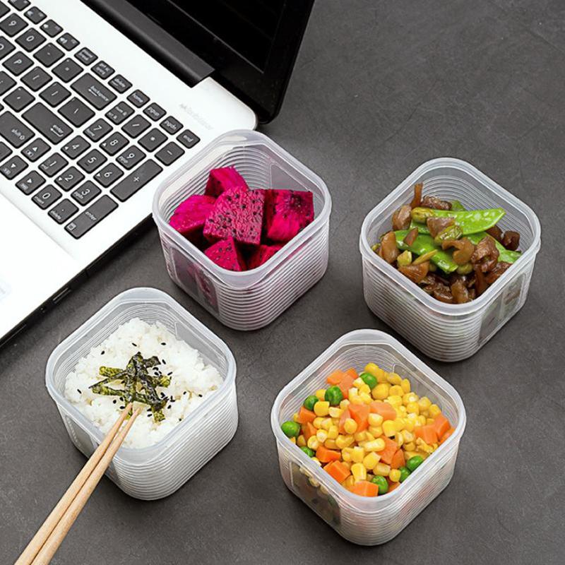 Lebensmittelaufbewahrungsbehälter 6 Fächer Gemüse Obst Frischhaltebox mit Deckel für Kühlschrank Küche Gewürz Aufbewahrungsglas