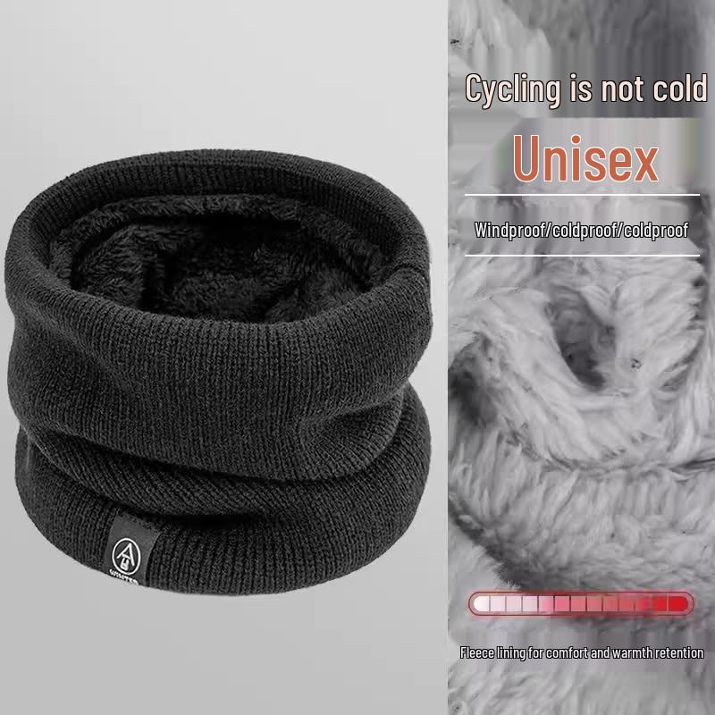 Autumn/Winter Fleece-Lined Neck Warmer - Windproof Sports Cycling Snood Pullover