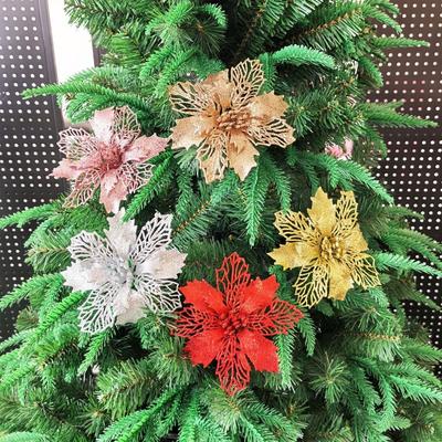 Drop Ornaments Multi-color ChristmasTree Ornament Plastic Romantic Artificial Hollow Flowers Hollow Xmas Tree Pendant New Year