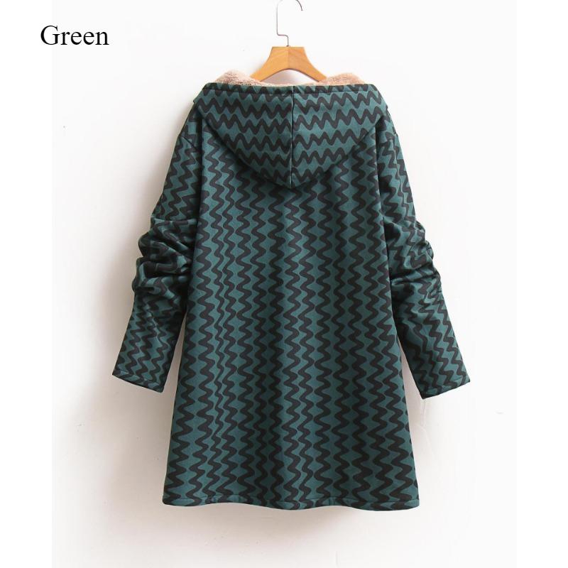 Fashion Women's Casual Coat Autumn and Winter New Loose Hooded In The Long Fashion Warm Velvet Coat