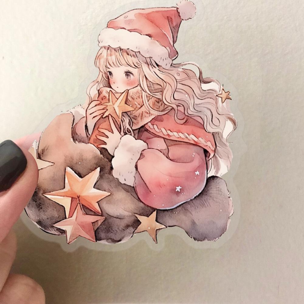 52 Waterproof Transparent PET Stickers: Fairy Tale Watercolor Designs for Phone, Cup, Laptop, and Notebook Decoration