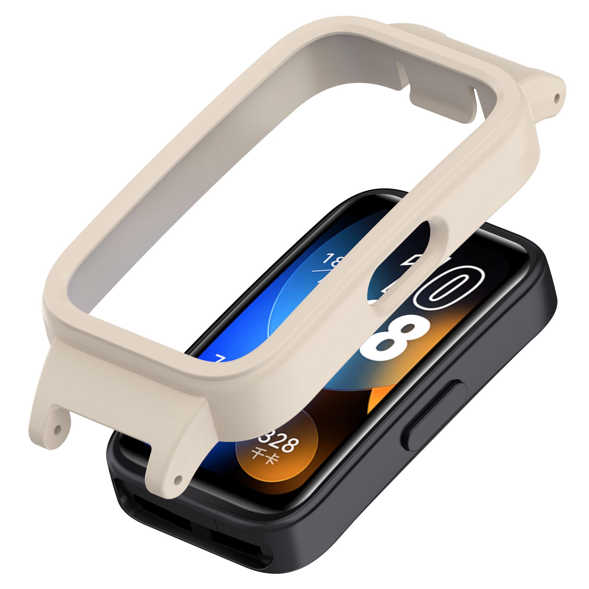 

12 мм Чохол для смарт-годинника для Huawei Band 10 NFC/10/9 NFC/9/8 NFC/8 Легка захисна рамка з ПК Ivory White