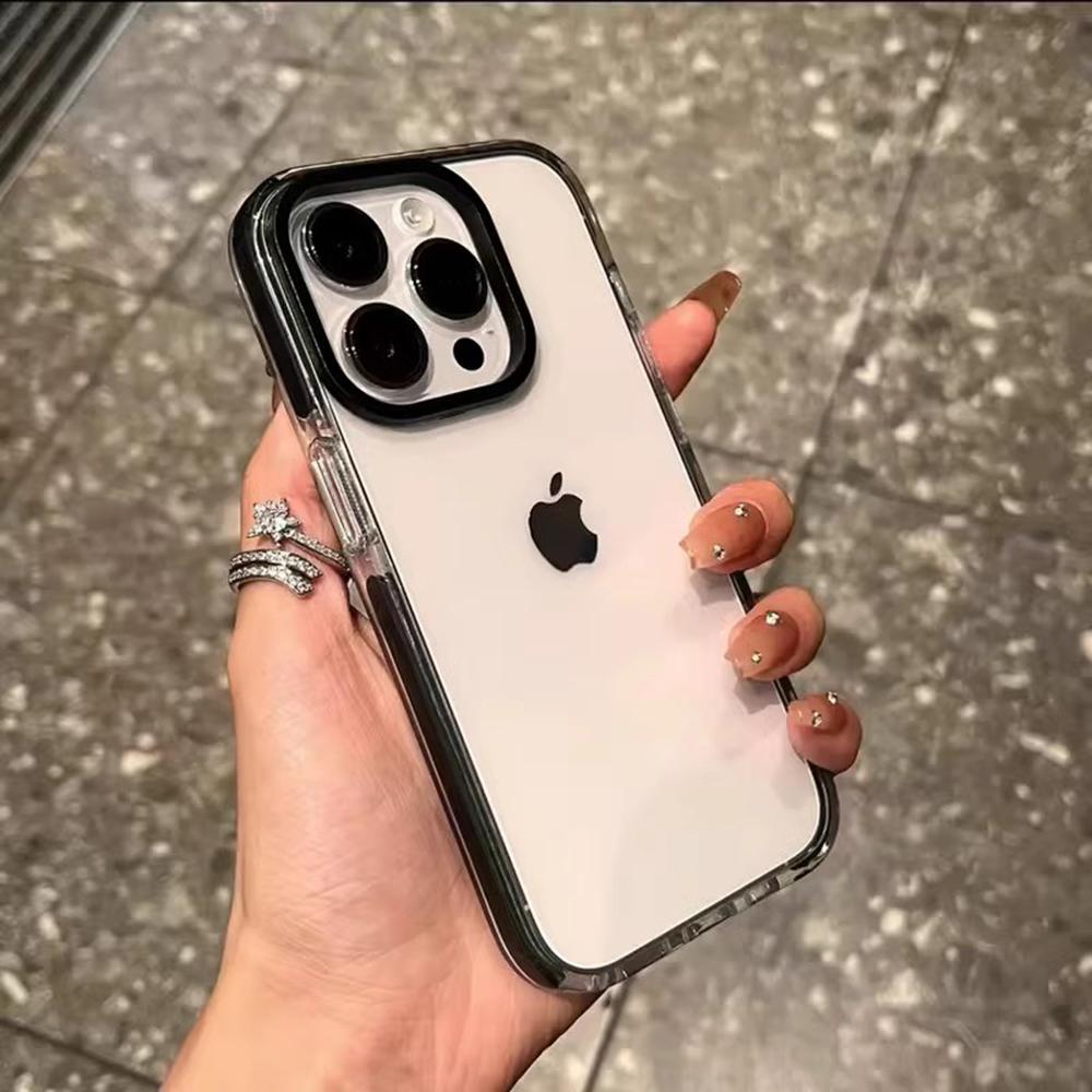 

Роскошный прозрачный чехол для телефона iPhone 11 12 13 14 15 Pro Max 7 8 Plus X Xs Max XR, прозрачный бампер, задняя крышка For iPhone 15 Pro золотой