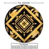 Unique Vintage Ethnic Style Black And Golden Geometric Art Wood Grain Inlay Pattern Polyester Fiber Tire Cover, Multi-Size Fit