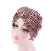 New Women African Print Pleated Turban Knotted Headwraps Elastic Head Scarf Floral Beanie Chemo Cap Bandana Headwear Hair Covers