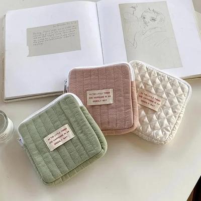 Sacchetti porta assorbenti in cotone carini portamonete coreano borsa organizer per monete gioielli custodia porta carte borse per trucco cosmetici