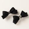 Lenian Velvet Black Ribbon Updo with Half-Up Hairpin A287