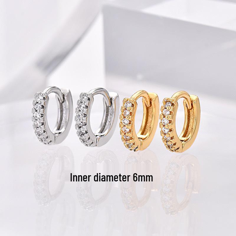 Elegant Zircon Geometric Ear Cuffs: European & American High-End Fashion Accessories for Women