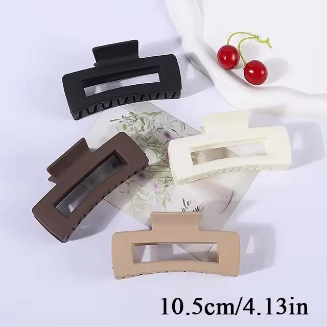 4pcs Simple Acrylic Hair Claw Clips for Women Solid Color Square Big Hair Claw Clips Fashion Shark Clip Girls Hair Accessories