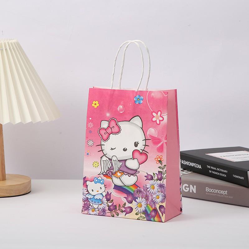 Hello Kitty Holiday Gift Tote - Cartoon Kraft Paper Shopping Bag