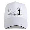 Funny Heartbeat Funny Fishing Creative Print Baseball Cap Adjustable Men's Women Hip Hop Hat Dad Sun HatsYOUR LOGO Personalized