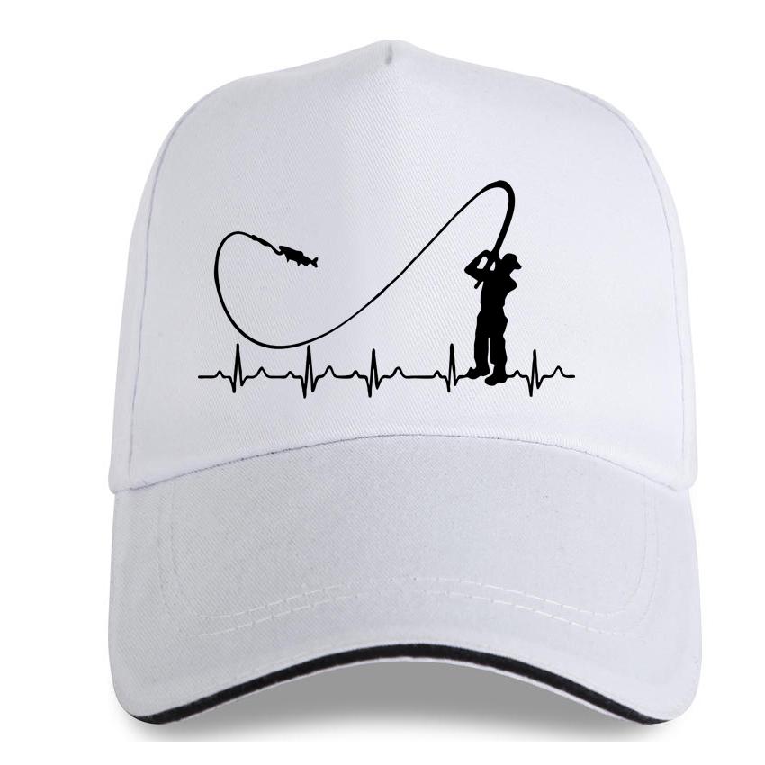 Funny Heartbeat Funny Fishing Creative Print Baseball Cap Adjustable Men's Women Hip Hop Hat Dad Sun HatsYOUR LOGO Personalized