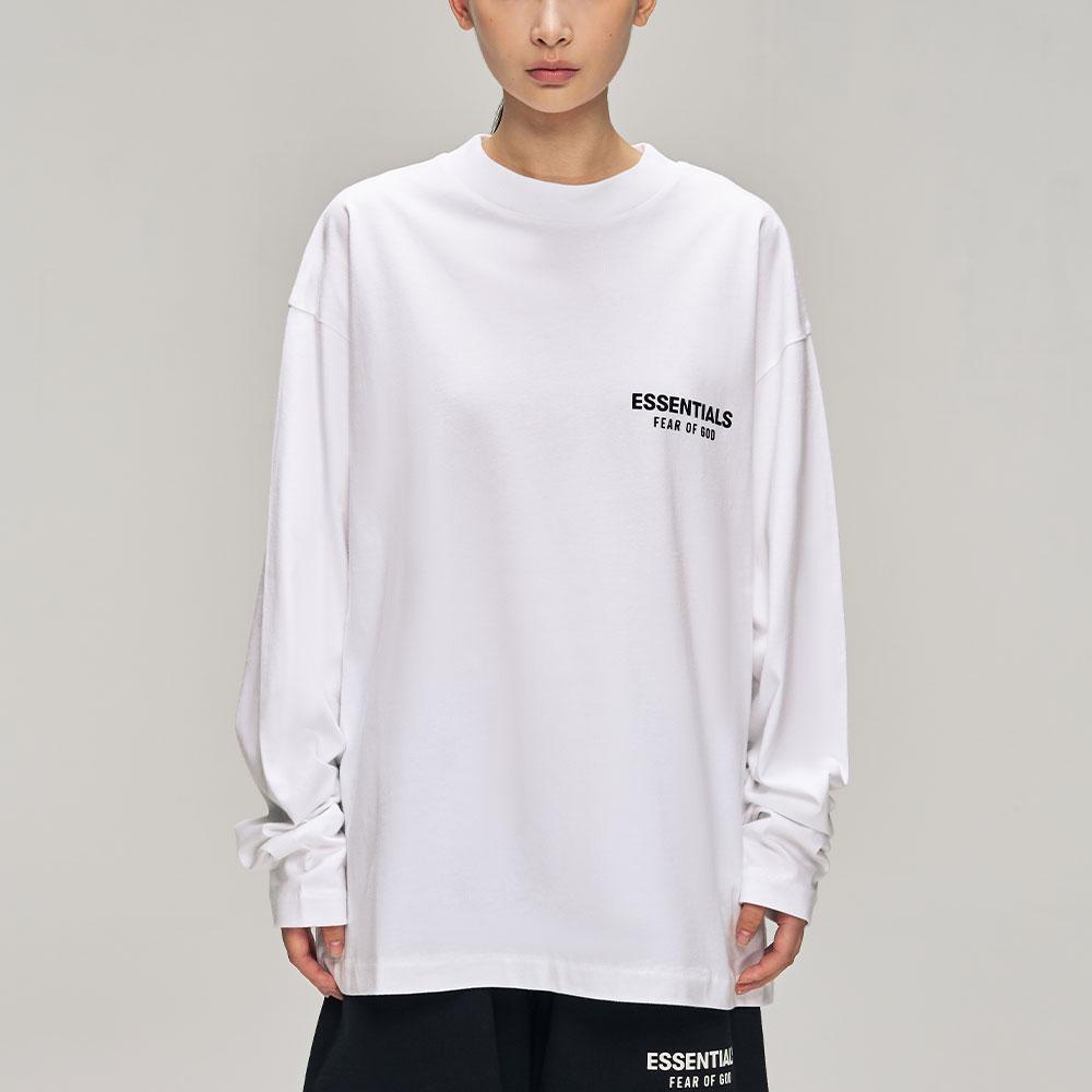 Fear of God Essentials T-shirt Classica a Maniche Lunghe Bianco Brillante Top da Uomo 125AS254202F