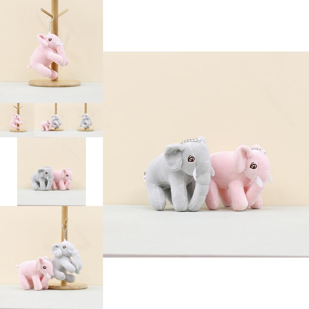 Charming Elephant Plush Keychain Cute Stuffed Animal Doll Perfect For Bag Accessories