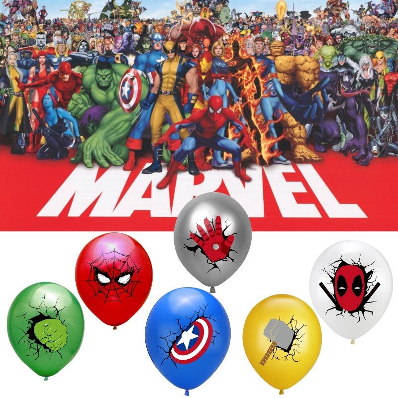 Superhero Themed Party Balloons 12 Inch Captain America Spiderman Hulk Latex Balloons