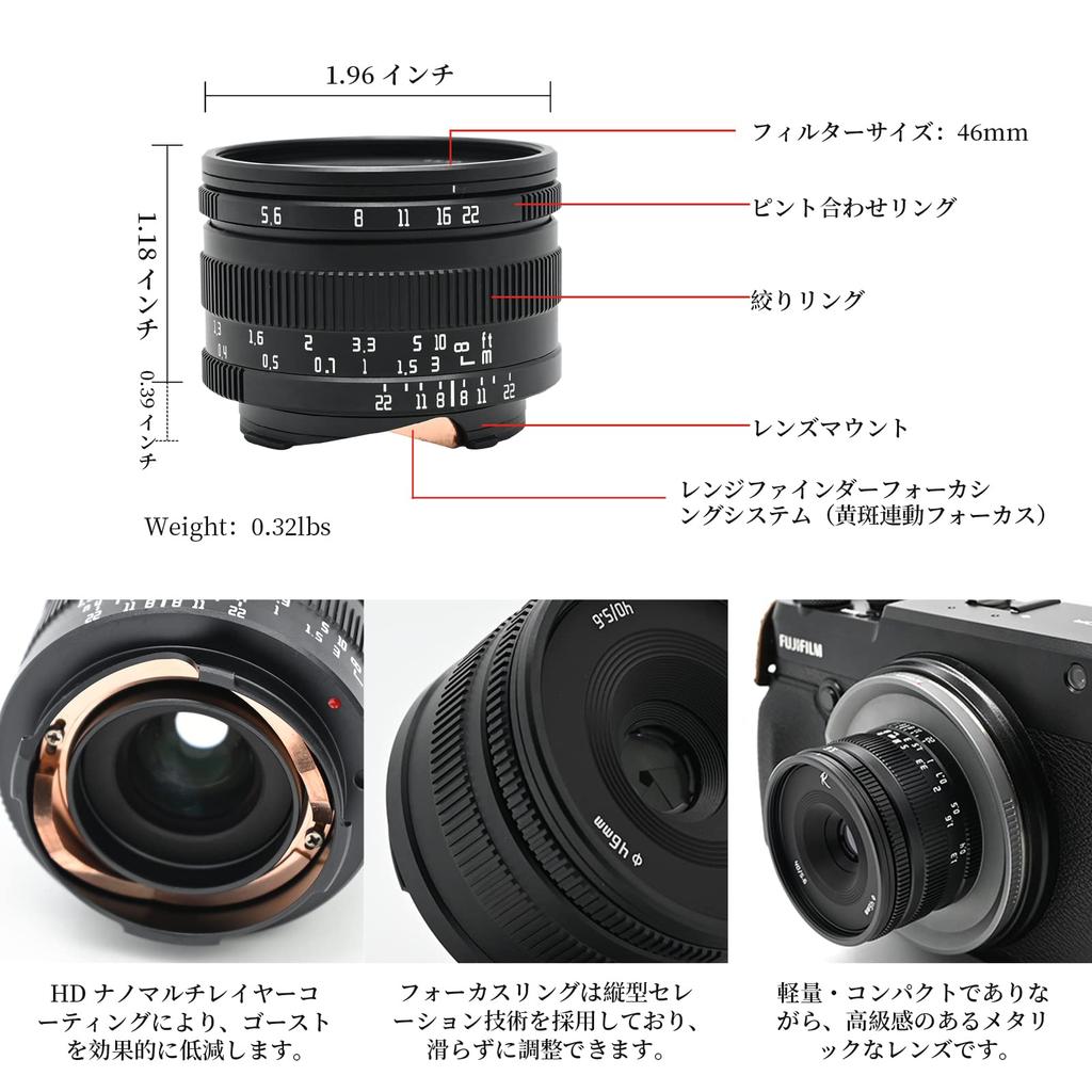 AstrHori 40mm Full Frame Manual Prime Lens Fits 70MP Covers Medium Compatible with Leica Mirrorless Cameras M6 M8 M9 M10 M11 MP M240 F5.6 Cameras,