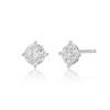 LUNNE 14k Edge Pave Round Stud Earrings (14k Gold) #LFE38