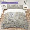 Peacock Pattern Bedding Uilt Set Uilt Cover Pillowcase Home Decoration Birthday Gift (1 * Duvet Cover + 2 * Pillowcase Without Core)