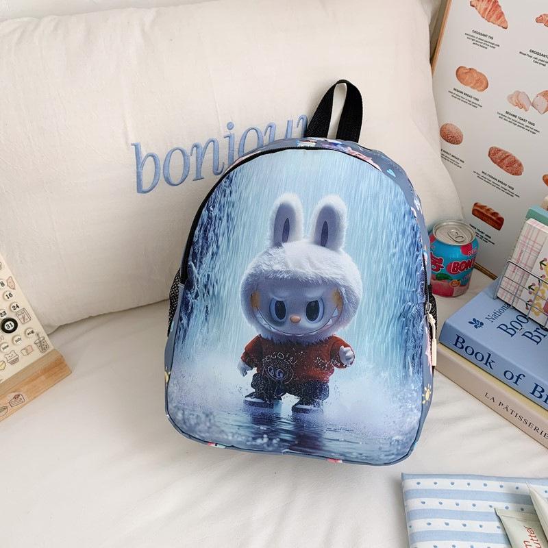 

Вместительный детский рюкзак с мультяшным Лабубу для детского сада – Милый и функциональный 25*30*10cm небесно-голубой