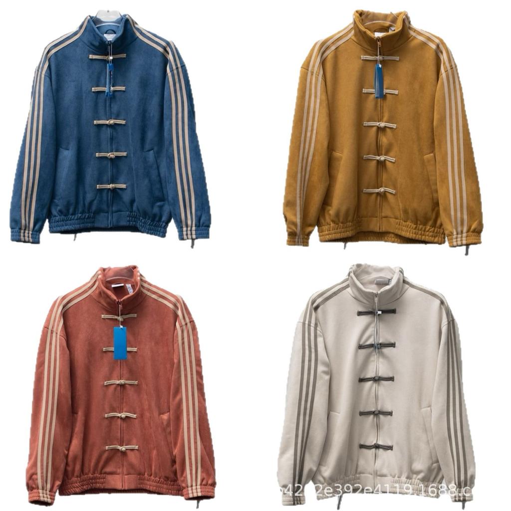 New Sports Loose Zipper Striped Long-sleeved Jacket for Men and Women