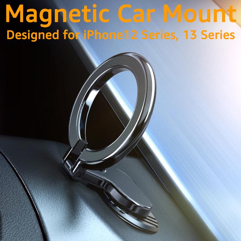 Metal Magnetic Car Mount For iPhone 16 17 Pro Max Mini Universal Car Phone Holder Mobile Cellphone Stand Compatible with MagSafe