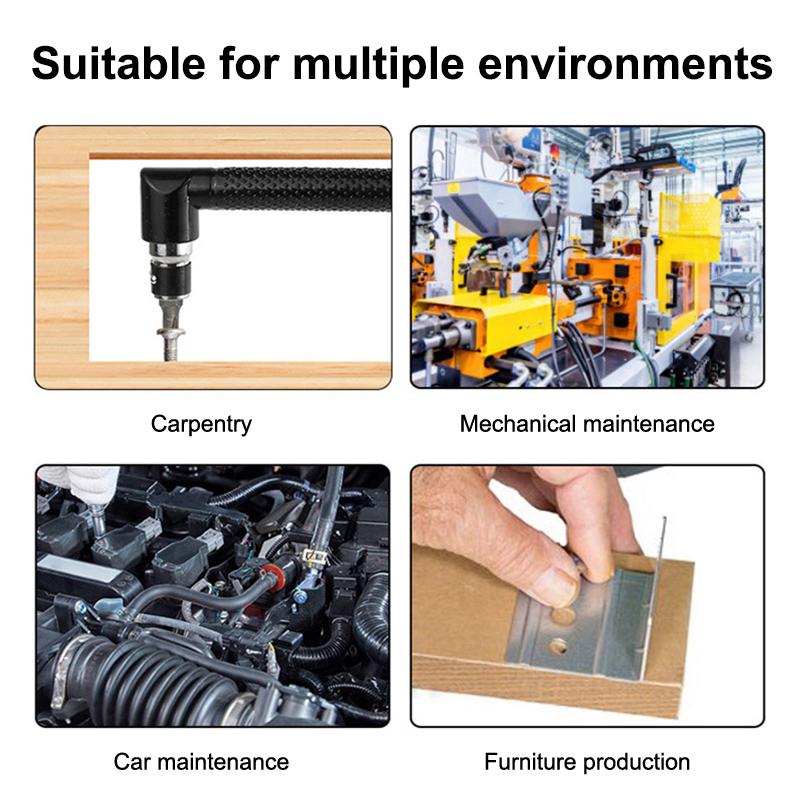 New L Type 1/4 Hexagon Screwdriver Bit 90 Degree Double End Handle Black 6.35mm Wrench Tool For Matching Bits Set