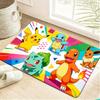 Ash Ketchum Pixel Art with Pokeball Print Doormat Non-Slip Absorbent Floor Mat for Indoor Entrance Home Decor